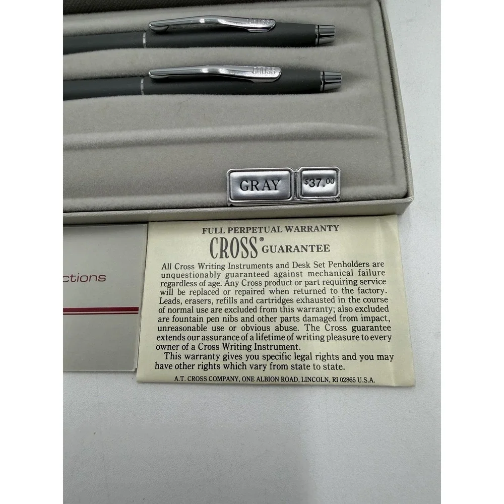 Vintage Cross Pen Set 3501 Ballpoint Pen & Mechanical Pencil Chrome Boxed New